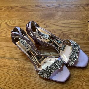 Badgley Mischka Purple Embellished Heels